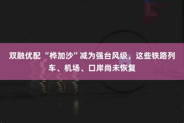 双融优配 “桦加沙”减为强台风级，这些铁路列车、机场、口岸尚未恢复